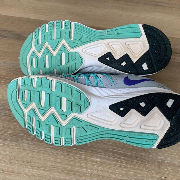 Nike Air Relentless sz 7 grey purple turquoise Imperfect EUC - Picture 6 of 9